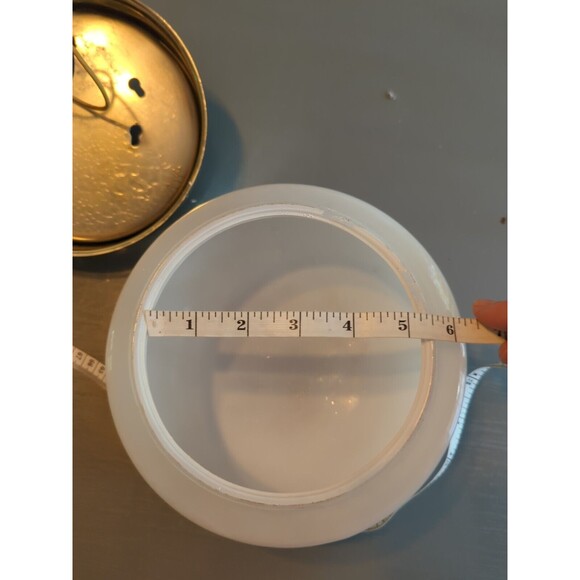 Ceiling Wall Light Fixture Dome Glass White Brown Roses Floral Vintage Country - Picture 11 of 11